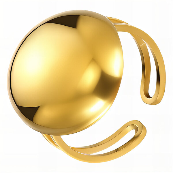 Ring, 18K Gold Plated Steel