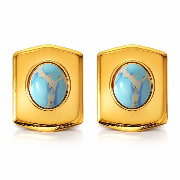 Earrings, 18K Gold Plated Steel