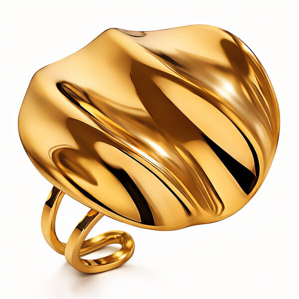 Ring, 18K Gold Plated Steel