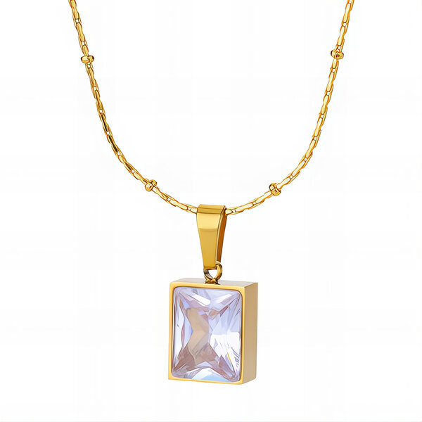Necklace, 18K Gold Plated Steel