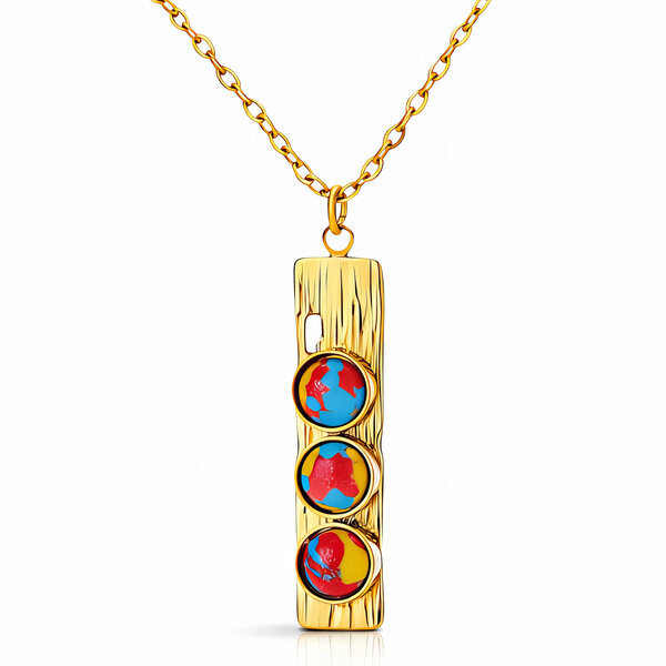Necklace, 18K Gold Plated Steel