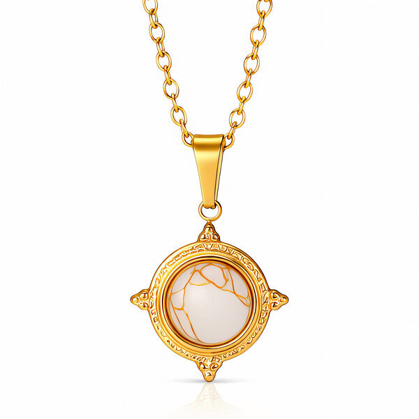 Necklace, 18K Gold Plated Steel