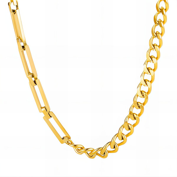 Necklace, 18K Gold Plated Steel