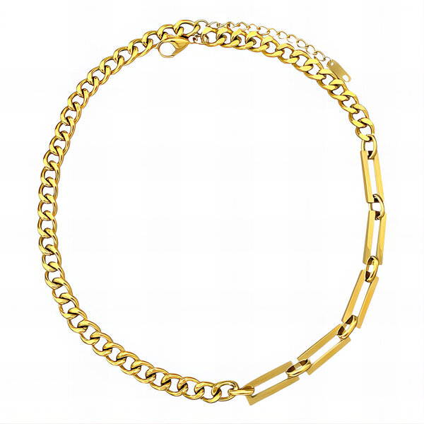 Necklace, 18K Gold Plated Steel