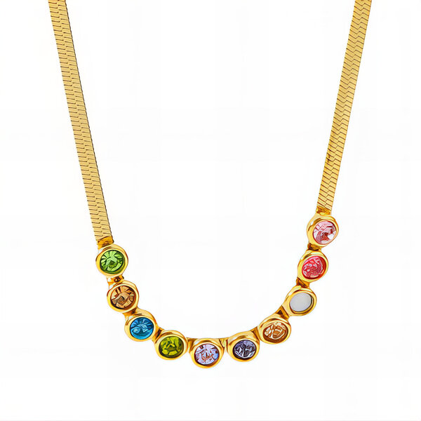 Necklace, 18K Gold Plated Steel