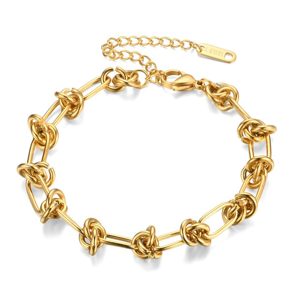 Bracelet, 18K Gold Plated Steel
