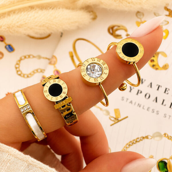 Ring, 18K Gold Plated Steel