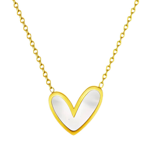 "Heart" Necklace, 18K Gold Plated Steel