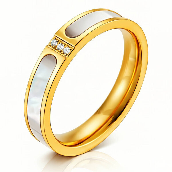 Ring, 18K Gold Plated Steel