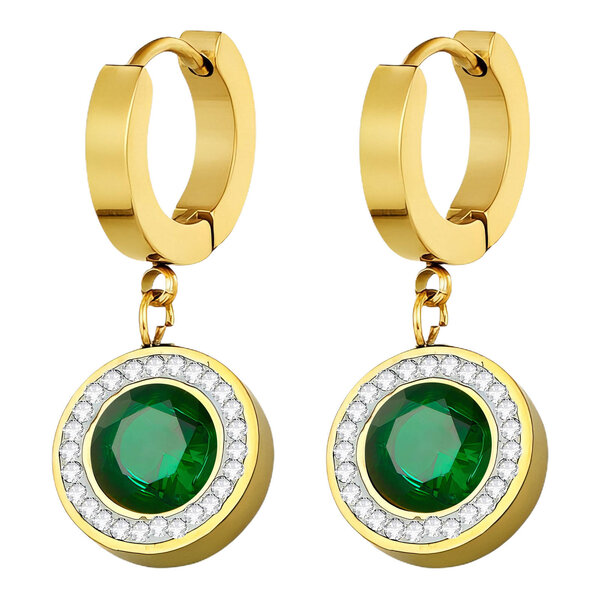 Earrings, 18K Gold Plated Steel