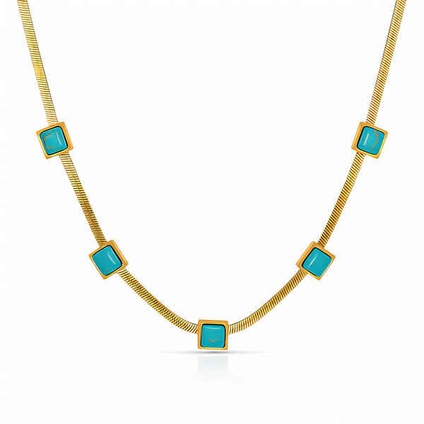 Necklace, 18K Gold Plated Steel