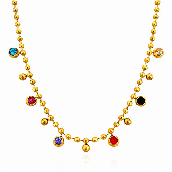 Necklace, 18K Gold Plated Steel