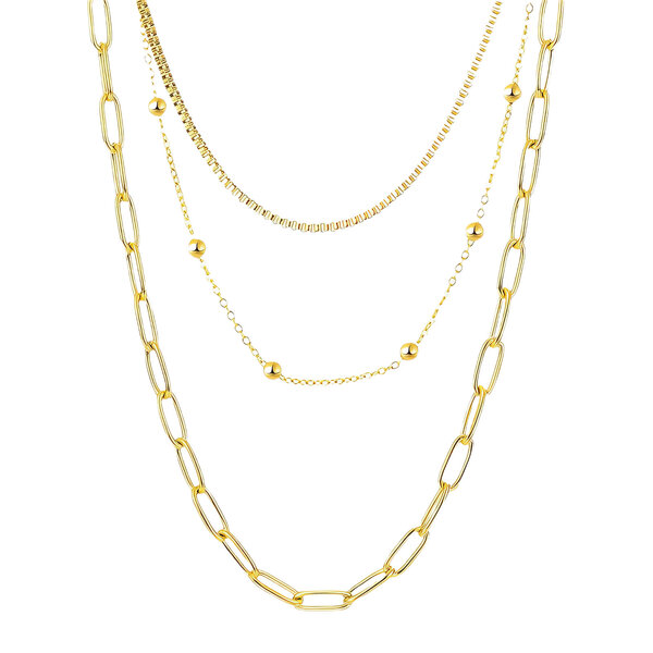Necklace, 18K Gold Plated Steel
