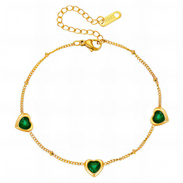"Hearts" Bracelet, 18K Gold Plated Steel