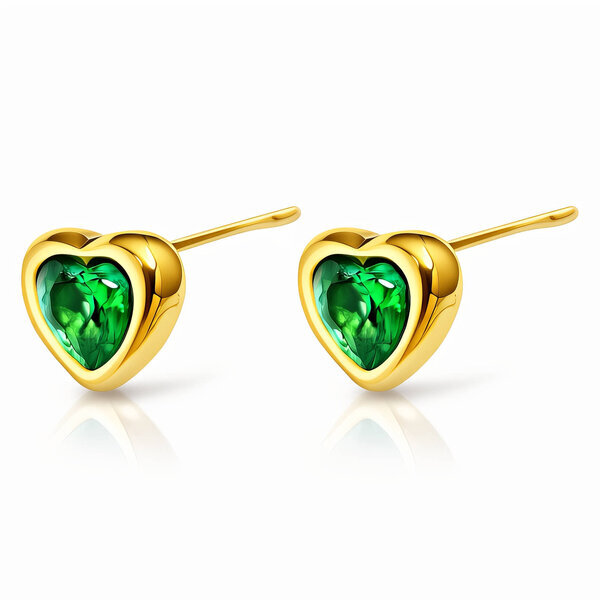 "Hearts" Earrings, 18K Gold Plated Steel