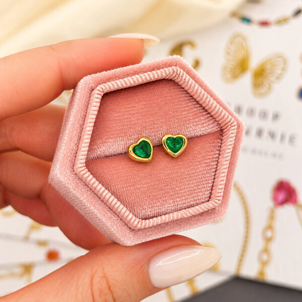 "Hearts" Earrings, 18K Gold Plated Steel