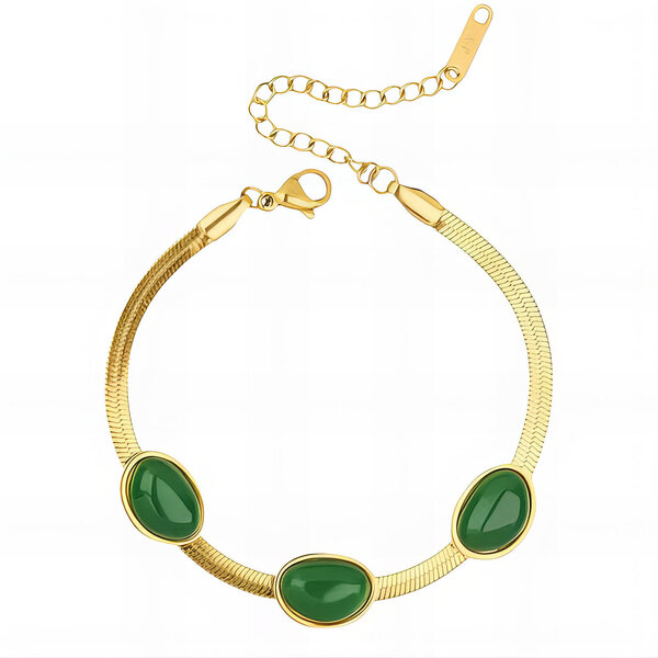 Bracelet, 18K Gold Plated Steel