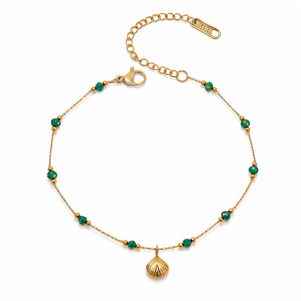 "Seashell" Bracelet, 18K Gold Plated Steel