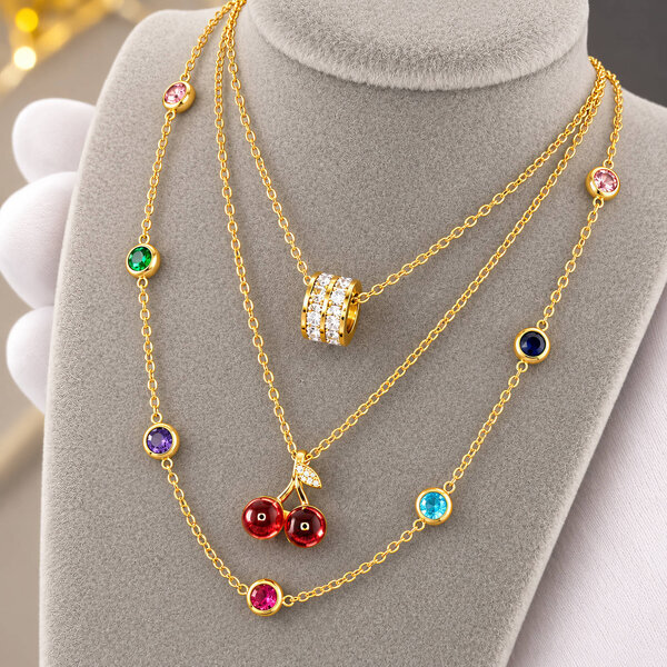 Necklace, 18K Gold Plated Steel