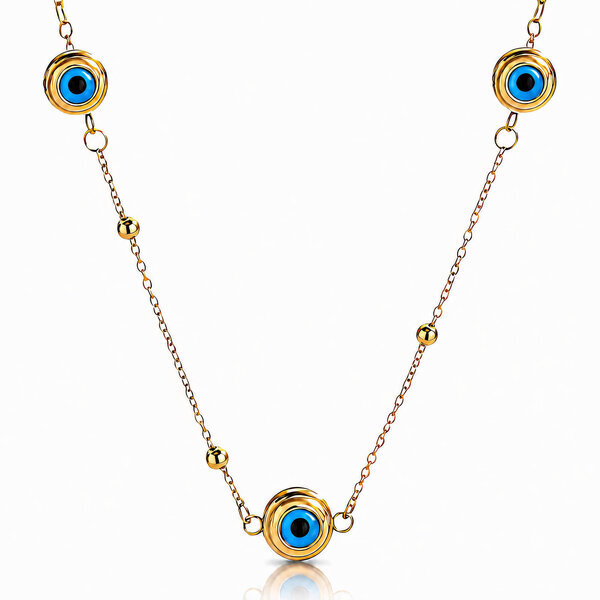 "Evil eye" PVD Gold-Plated Stainless Steel Necklace - Intensity