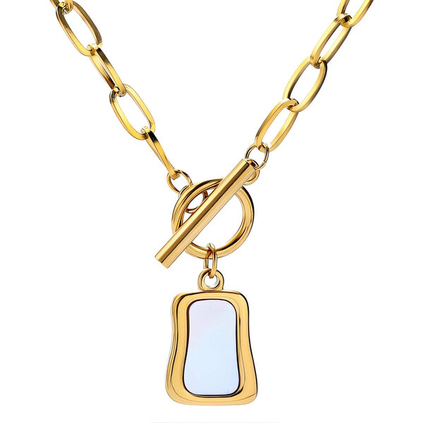Necklace, 18K Gold Plated Steel