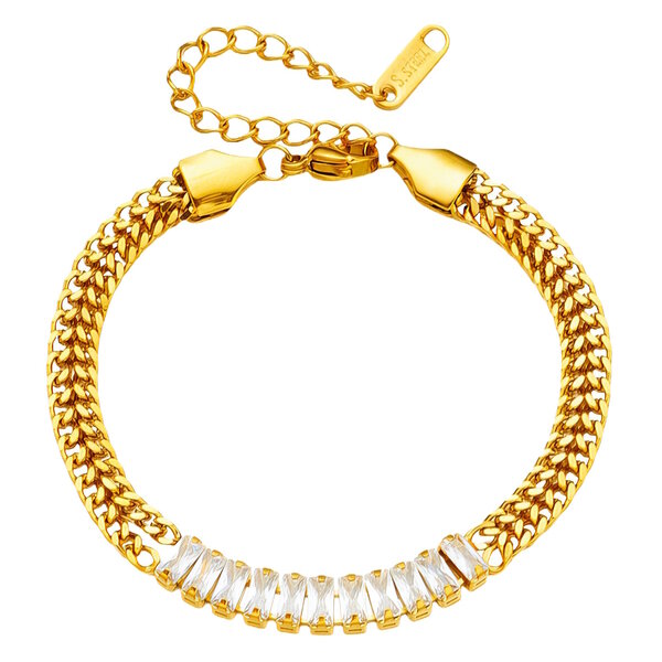 Bracelet, 18K Gold Plated Steel