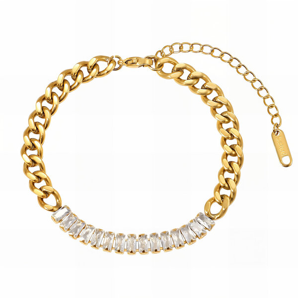 Bracelet, 18K Gold Plated Steel