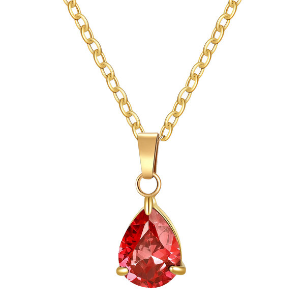 "Teardrop" Necklace, 18K Gold Plated Steel