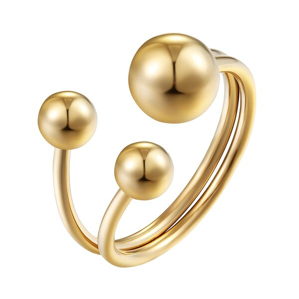 Ring, 18K Gold Plated Steel