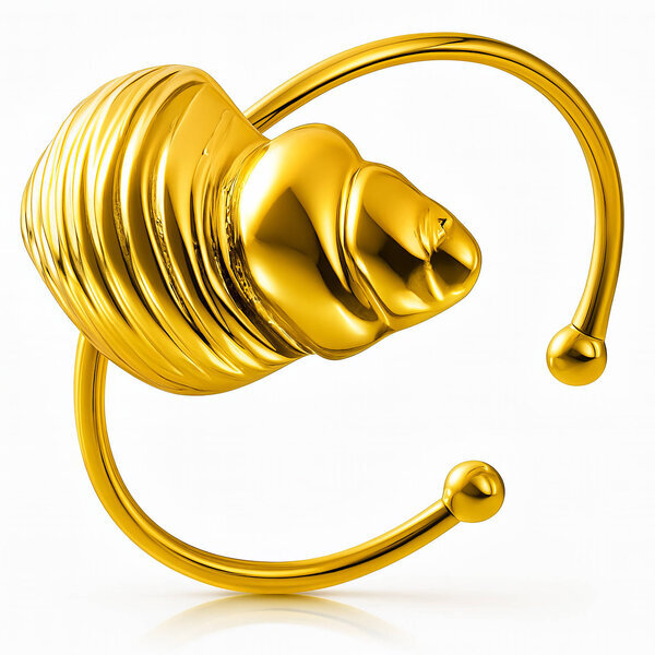 "Seashell" Ring, 18K Gold Plated Steel
