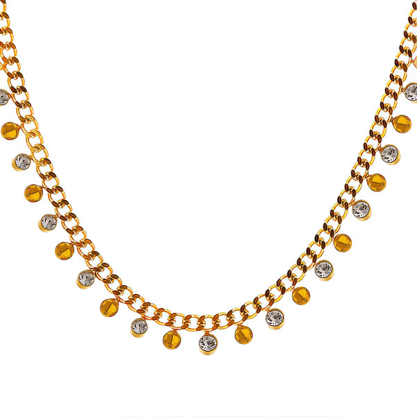 Necklace, 18K Gold Plated Steel