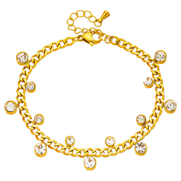 Bracelet, 18K Gold Plated Steel