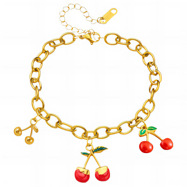 "Cherry" Bracelet, 18K Gold Plated Steel