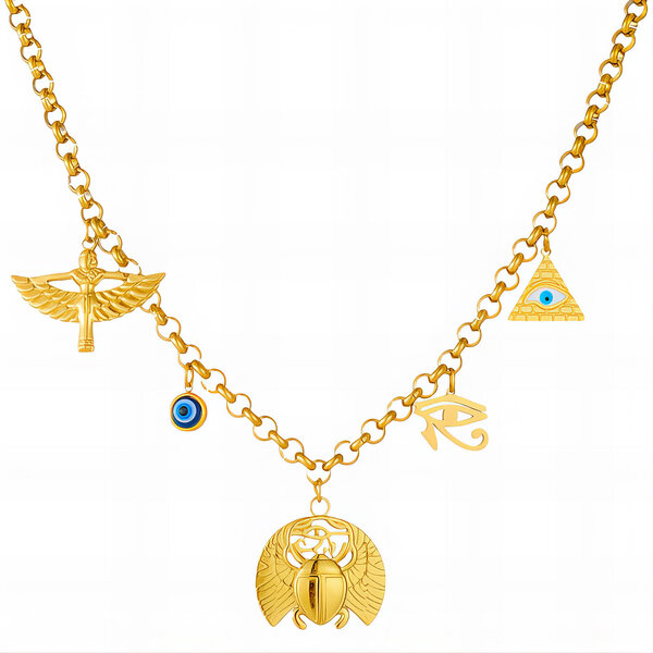 Necklace, 18K Gold Plated Steel