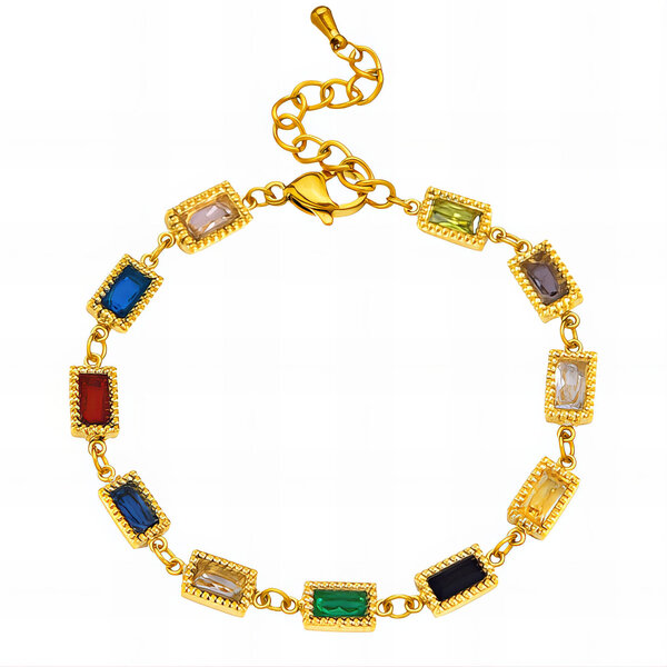 Bracelet, 18K Gold Plated Steel