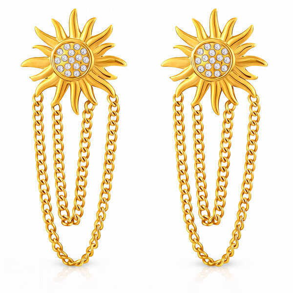 "Suns" Earrings, 18K Gold Plated Steel