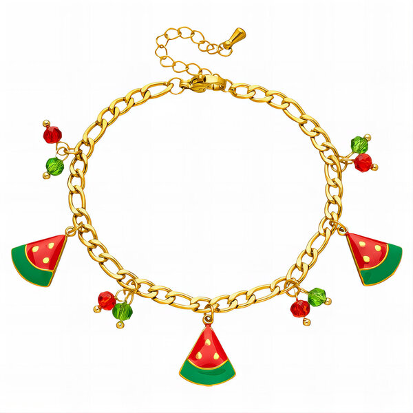 "watermelon" Bracelet, 18K Gold Plated Steel