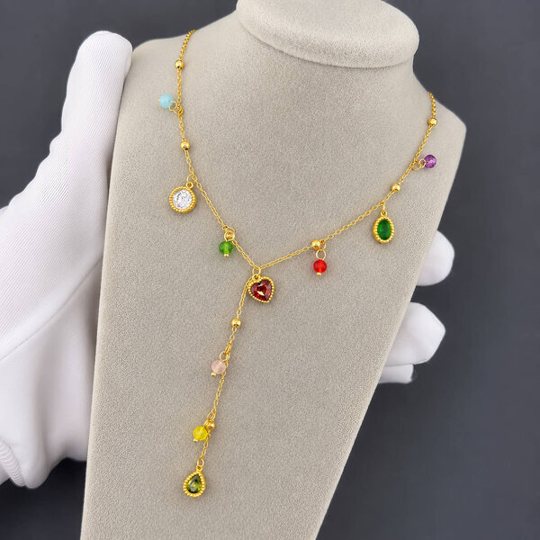 Necklace, 18K Gold Plated Steel