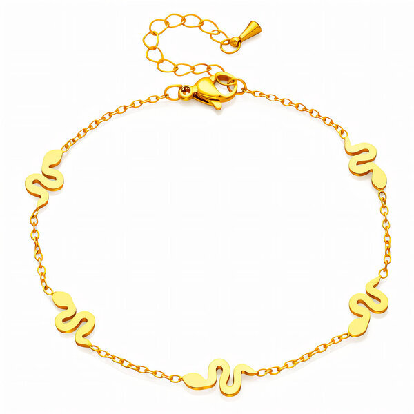 "Snakes" Bracelet, 18K Gold Plated Steel