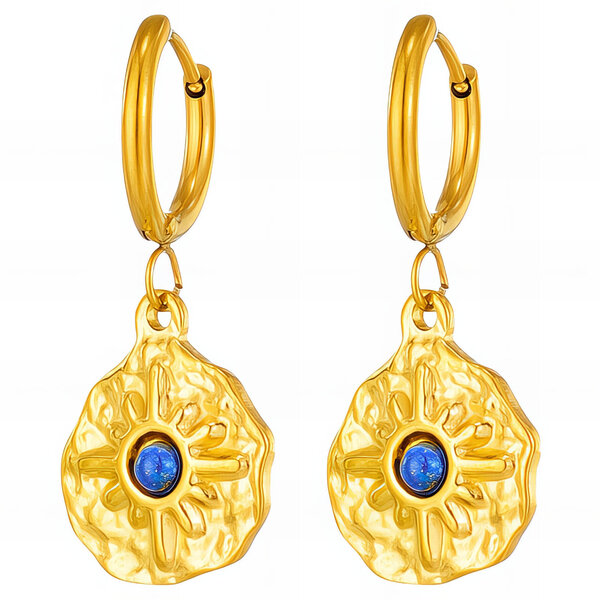 Earrings, 18K Gold Plated Steel