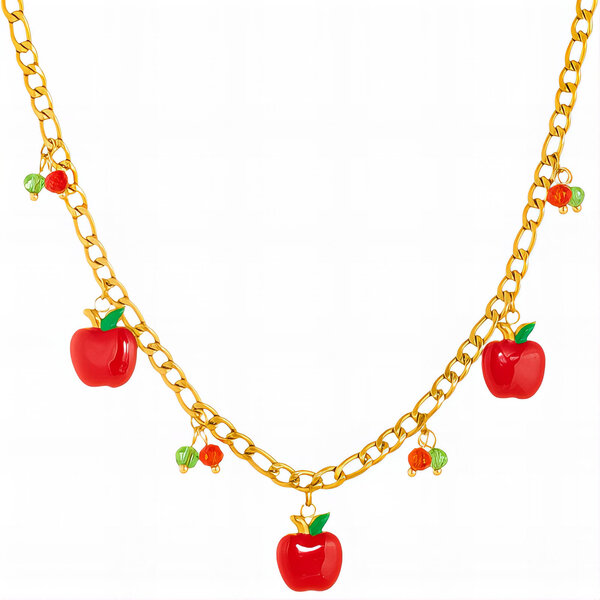 Necklace, 18K Gold Plated Steel