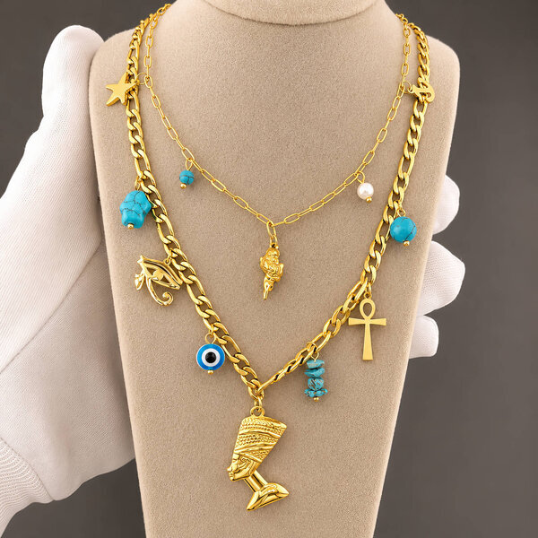 "Seashell" Necklace, 18K Gold Plated Steel