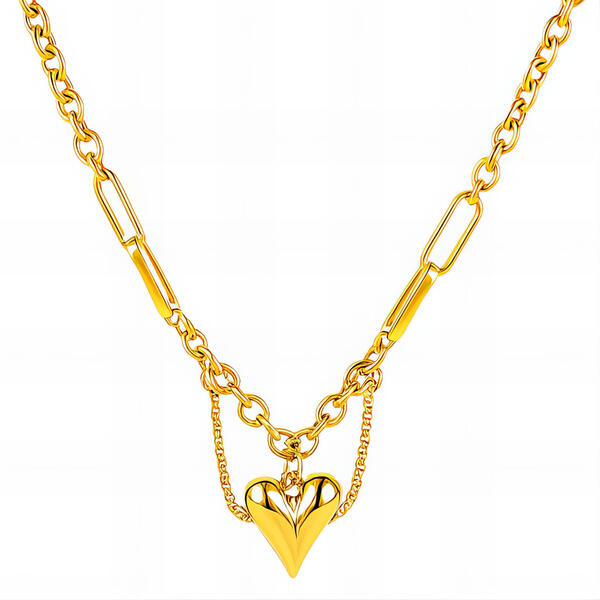 "Heart" Necklace, 18K Gold Plated Steel