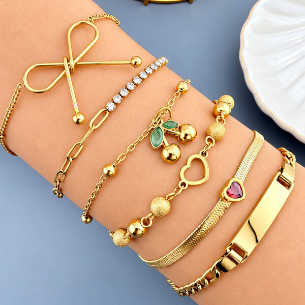 "Heart" PVD Gold-Plated Stainless Steel Bracelet - Intensity