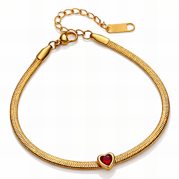 "Heart" Bracelet, 18K Gold Plated Steel