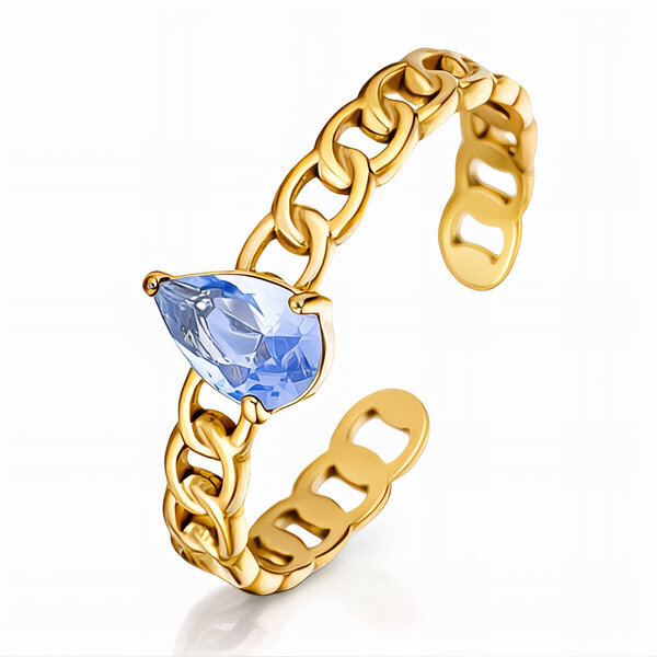 Ring, 18K Gold Plated Steel
