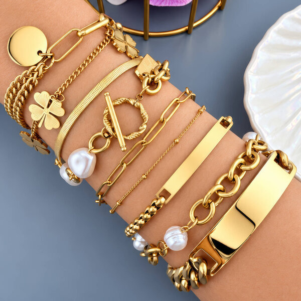 PVD Gold-Plated Stainless Steel Bracelet - Intensity