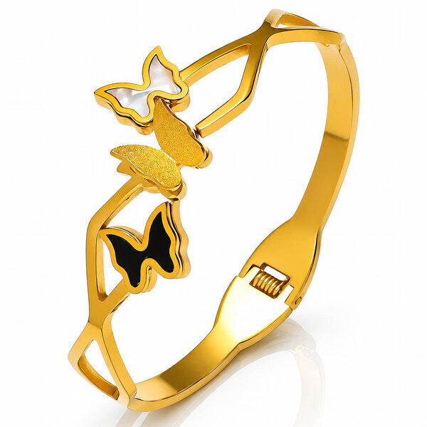 "Butterflies" PVD Gold-Plated Stainless Steel Bracelet - Intensity