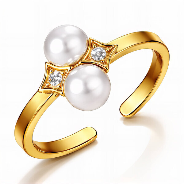 Ring, 18K Gold Plated Steel