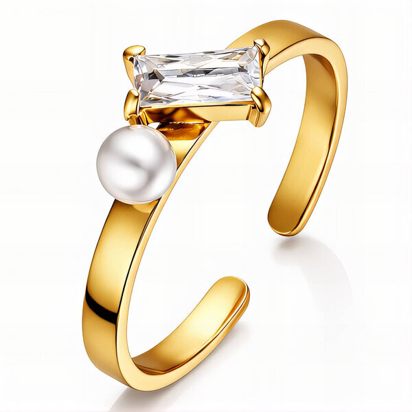 Ring, 18K Gold Plated Steel